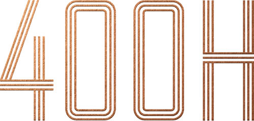 400H Logo - Copper sans-serif type