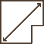 Brown usable square feet icon